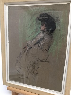 Lot 107 - Follower of Dame Laura Knight - pastel - Figural sketch