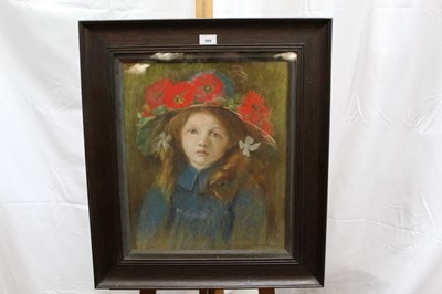 Lot 998 - Marian Davis, Edwardian school pastel - portrait of the artist's daughter, Ursula Mary Davis, in glazed frame