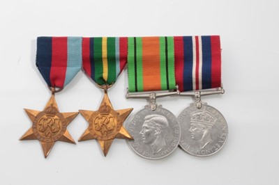 Lot 601 - Second World War medal group comprising 1939 - 1934 Star, Pacific Star, Defence and War medals (mounted on bar)