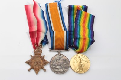 Lot 605 - First World War 1914 - 15 Star trio comprising 1914 - 15 star, war and victory medals named to M2-100694 PTE. J. C. Titshall. A.S.C.