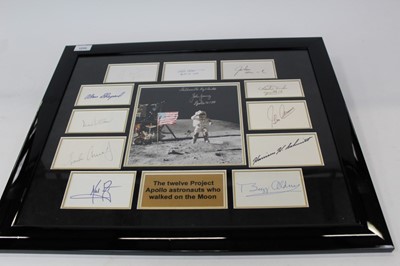 Lot 1255 - 12 Signatures of Moon Landing astronauts with certificates