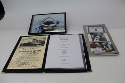 Lot 1256 - Autographs. Titanic survivor Mullvina Dean, Spielberg Jaws and wartorne photo plus RMS