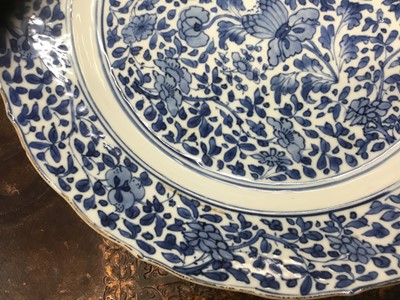 Lot 174 - Pair of 18th century Chinese blue and white chargers, Chenghua six character marks