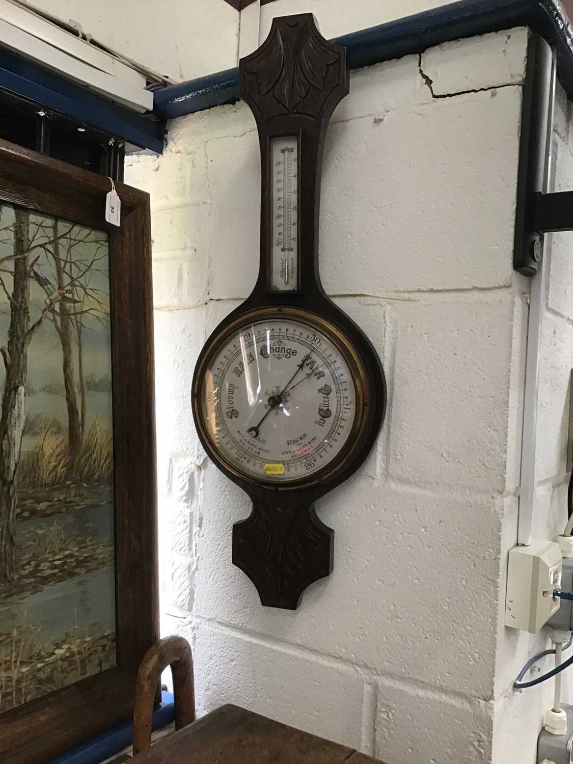 Lot 94 - Early 20th century banjo barometer