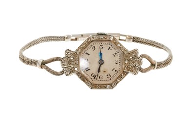 Lot 562 - Art Deco ladies diamond cocktail watch