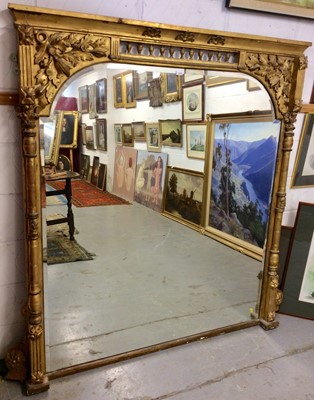 Lot 1269 - Large Victorian gilt overmantel mirror