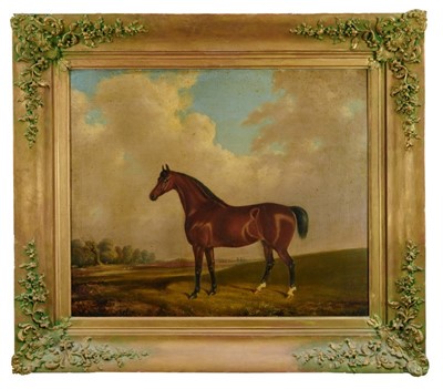 Lot 467 - 19th century school oil on canvas, Horse in a landscape