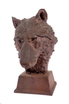 Lot 656 - Cast iron wolf sculpture