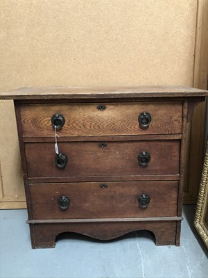 Lot 1249 - Art Nouveau three drawer oak chest