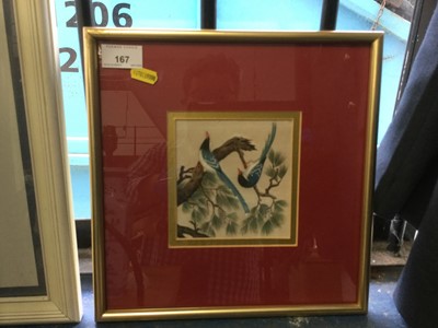 Lot 167 - Chinese rice painting of birds
