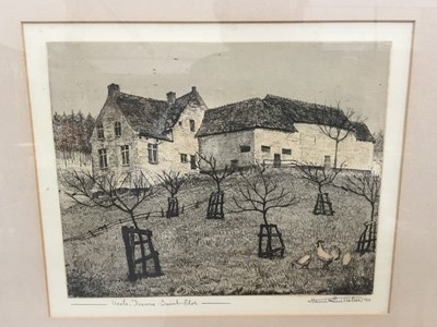 Lot 385 - Henri Quittelier (1884-1980) six etchings - cottage scenes