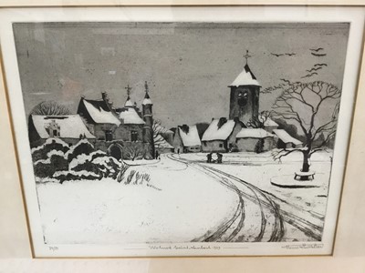 Lot 385 - Henri Quittelier (1884-1980) six etchings - cottage scenes