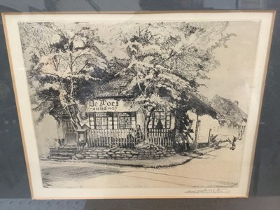 Lot 385 - Henri Quittelier (1884-1980) six etchings - cottage scenes