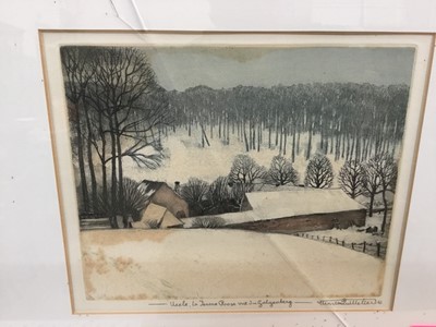 Lot 385 - Henri Quittelier (1884-1980) six etchings - cottage scenes