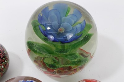 Lot 44 - Group of five decorative paperweights, early 20th century and later