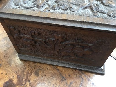 Lot 728 - 19th century Chinese Canton carved ivory chess set, housed in a fine carved oak fitted box