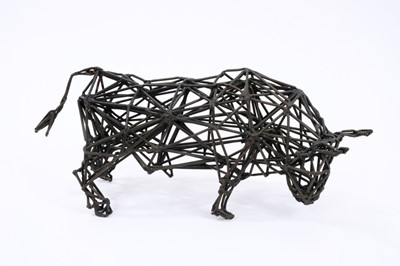 Lot 789 - Rintoul Booth (d. 1978)  wire work metal sculpture - Bull