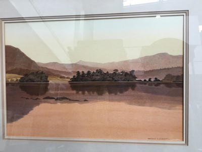 Lot 128 - Patrick Oxenham (20th century) watercolour, landscape, together with small loch scene watercolour