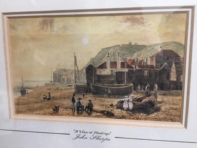 Lot 124 - John Sharpe (19th century) watercolour 'Hastings'