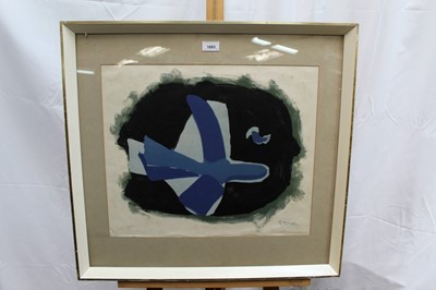 Lot 1083 - George Braque (1882-1963) lithograph, L'Oiseau Volante au Fond Noir, numbered in pencil 46/200, image 39 x 50cm