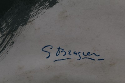 Lot 1083 - George Braque (1882-1963) lithograph, L'Oiseau Volante au Fond Noir, numbered in pencil 46/200, image 39 x 50cm