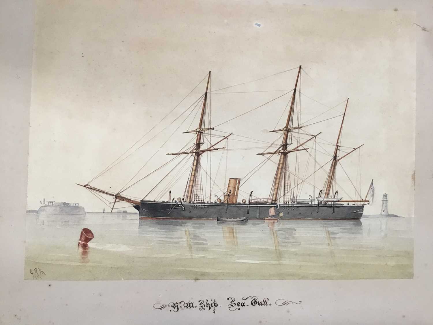Lot 266 - 19th century watercolour - steam ship