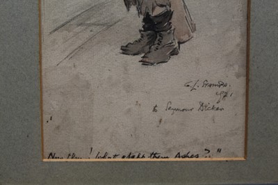 Lot 1116 - John Hassall (1868-1948) pen and ink 'Little Buttercup', 20 x 15cm, together with a watercolour caricature of a sweep, probably by the same hand. (2)w