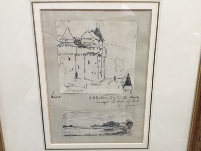 Lot 30 - Thomas Bush Hardy ( 1842-1897) two pencil sketches framed together