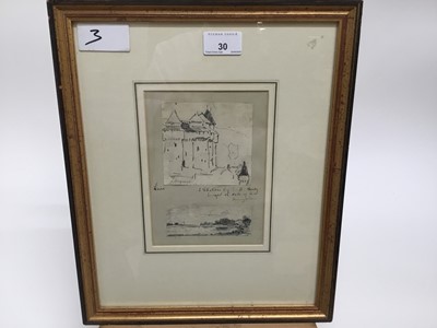 Lot 30 - Thomas Bush Hardy ( 1842-1897) two pencil sketches framed together