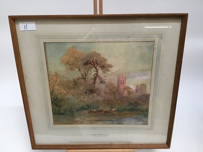 Lot 32 - Stuart Lloyd (1845-1959) watercolour, Canterbury, 30 x 35cm, glazed frame