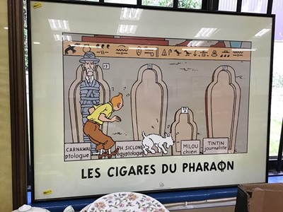 Lot 87 - Tintin poster in glazed frame