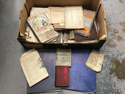 Lot 79 - Collection of assorted ephemera to include maps, newspapers, booklets and other ephemera (1 box)