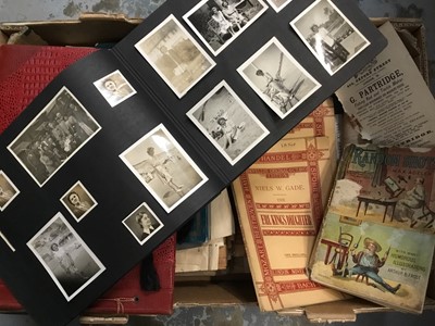 Lot 111 - Collection of assorted ephemera to include photograph albums, newspapers, booklets and other ephemera (1 box)
