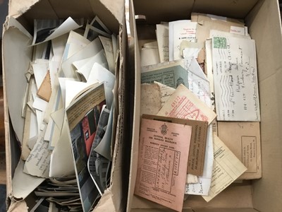 Lot 112 - Collection of ephemera to include letters and photographs (2 boxes)