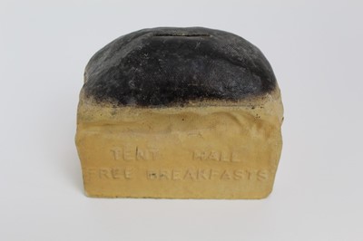 Lot 1990 - Unusual Glasgow United Evangelists Association Papier Mache collection / money box in the form of a loaf of bread