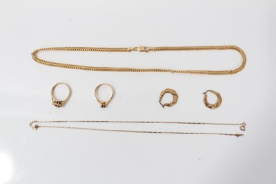 Lot 73 - Group gold and yellow metal jewellery