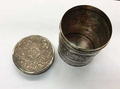 Lot 697 - Chinese white metal pot and cover