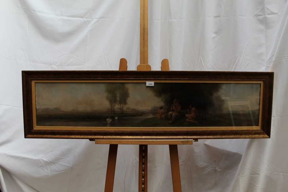 Lot 15 - O. Lamont oil - pastoral scene with cavorting figures