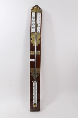 Lot 617 - Unusual 19th century stick barometer by Dring & Fage