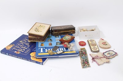 Lot 1825 - Collection of antique sewing items, similar accessories and two sewing books