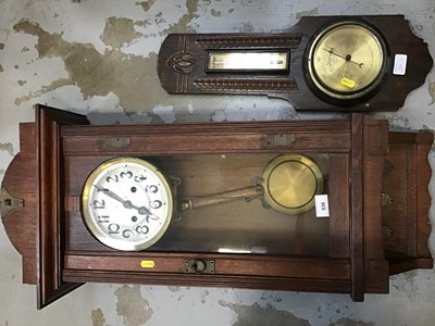 Lot 530 - Regulator wall clock and a barometer (2)