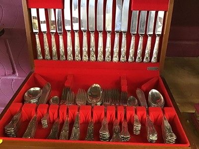 Lot 502 - Canteen of silver plated Kings Pattern Cutlery by Harts