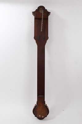 Lot 621 - Late Victorian oak carved barometer