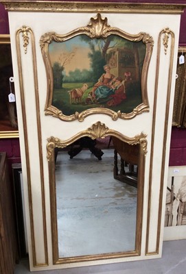 Lot 1271 - Early 20th century French painted mirror