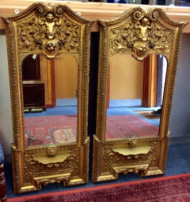 Lot 1270 - Pair Impressive Late 19 th century French pier mirrors