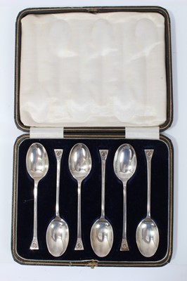 Lot 53 - Set of six silver teaspoons