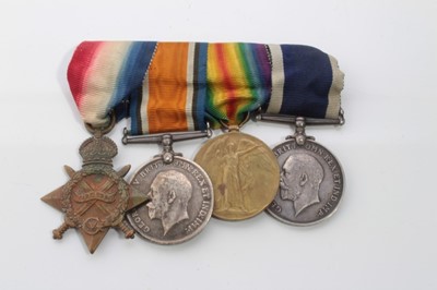 Lot 625 - First World War Royal Navy medal group comprising 1914-15 Star named to J.20031. H. Bryant. A.B. R.N., War and Victory medals