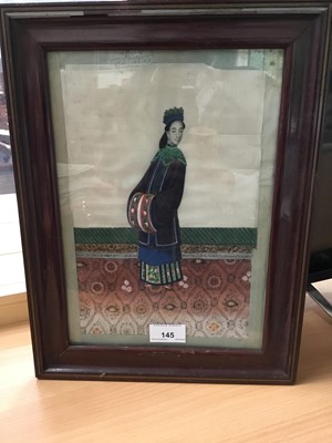 Lot 145 - Late 19th century Chinese portrait on pith