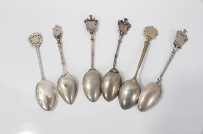 Lot 37 - Group of six enamel souvenir teaspoons in case