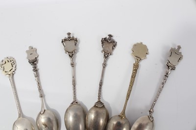 Lot 37 - Group of six enamel souvenir teaspoons in case